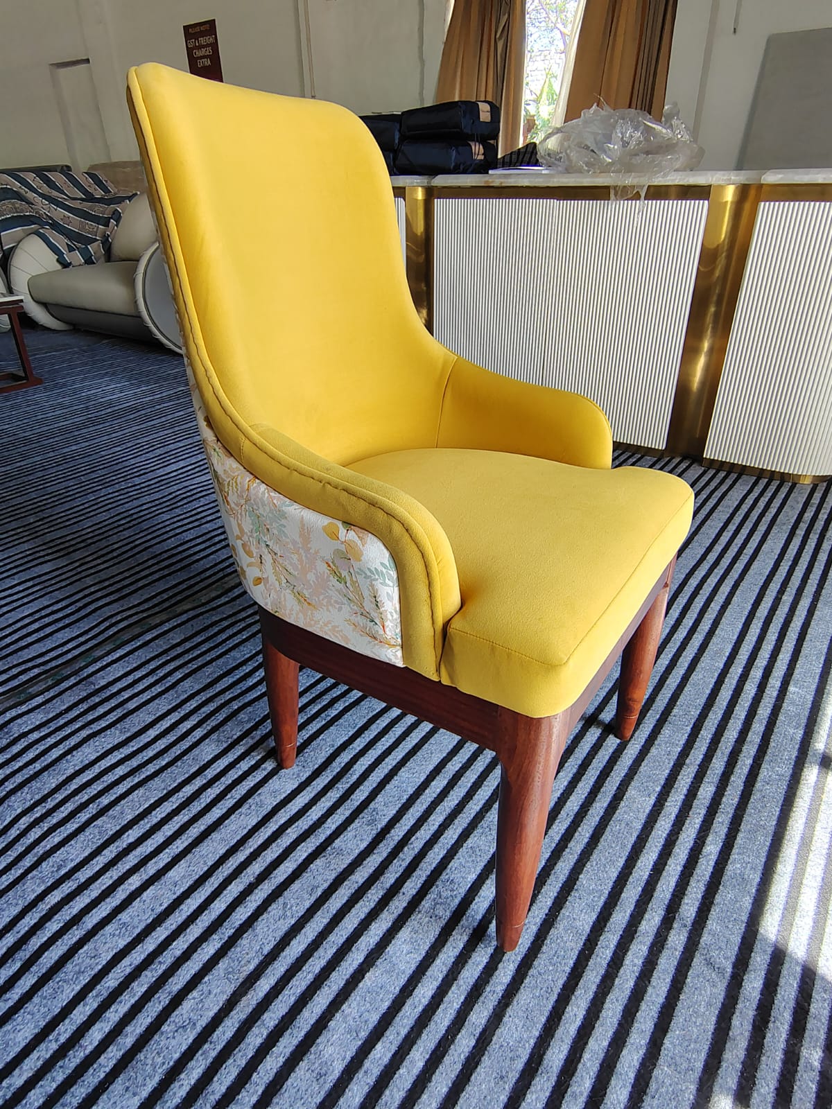 Royal Crest Accent Chair (Mustard Yellow)