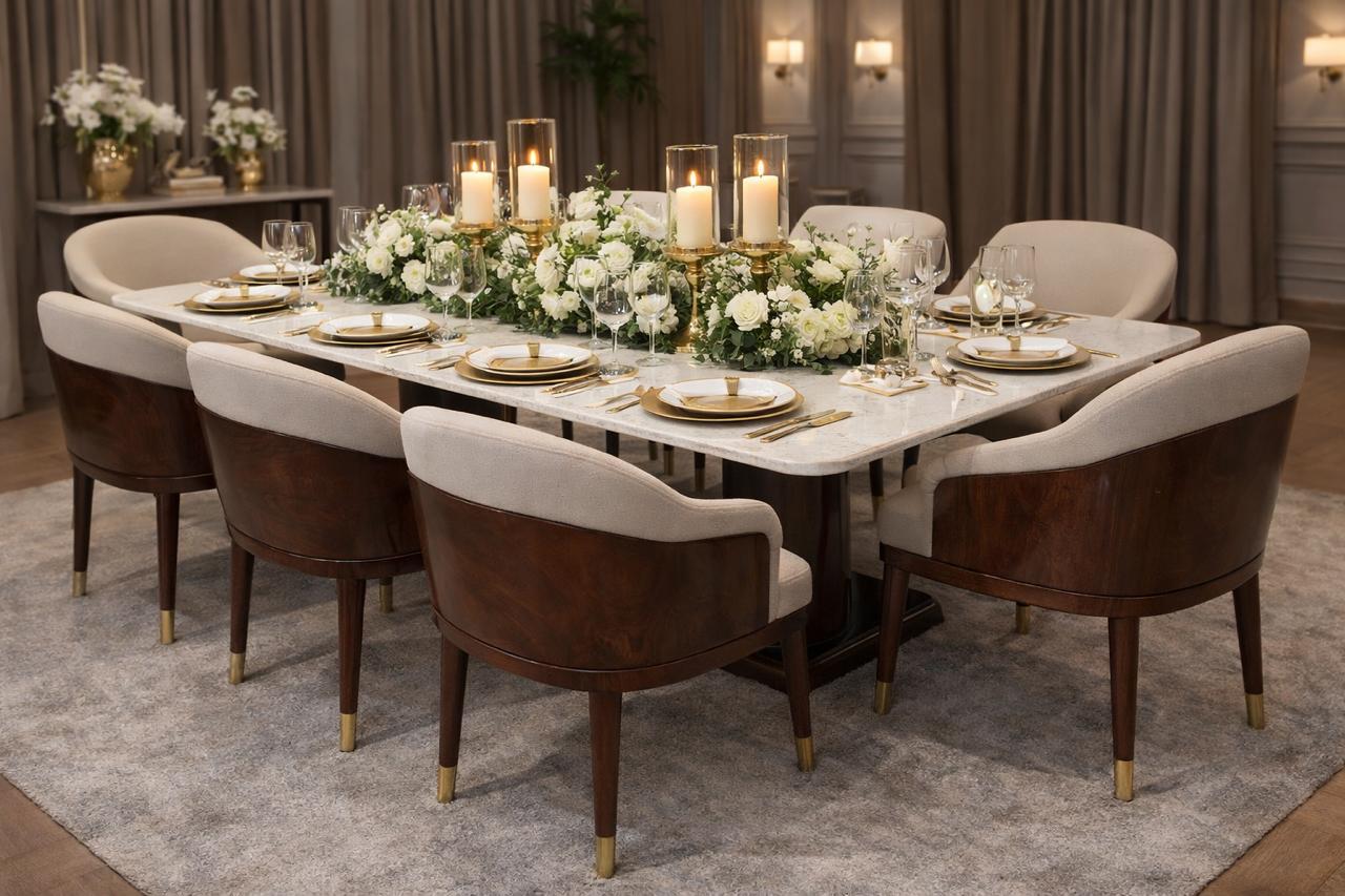 Imperial Wood Luxury Dining Set (6 Seater)