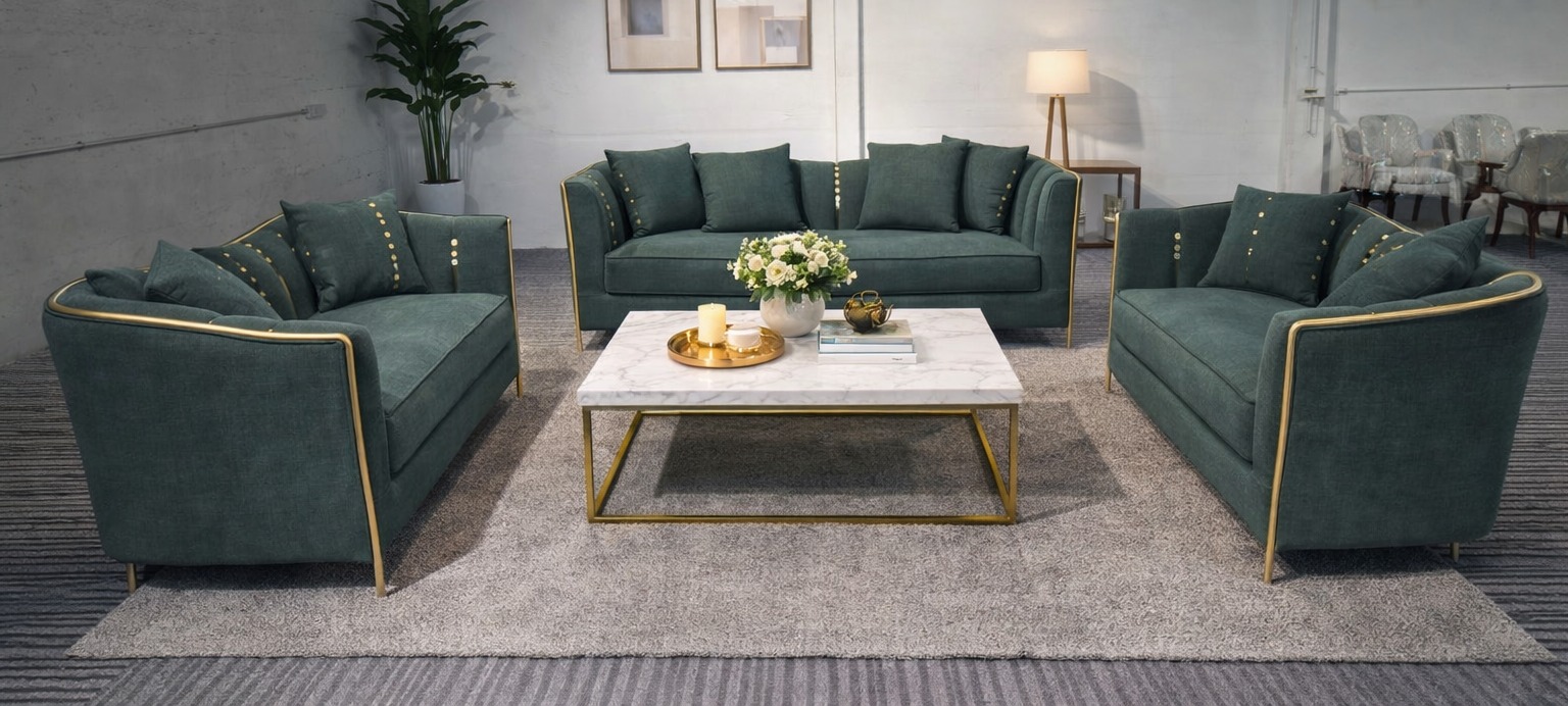 Royal Velvet 7-Seater Sofa Set