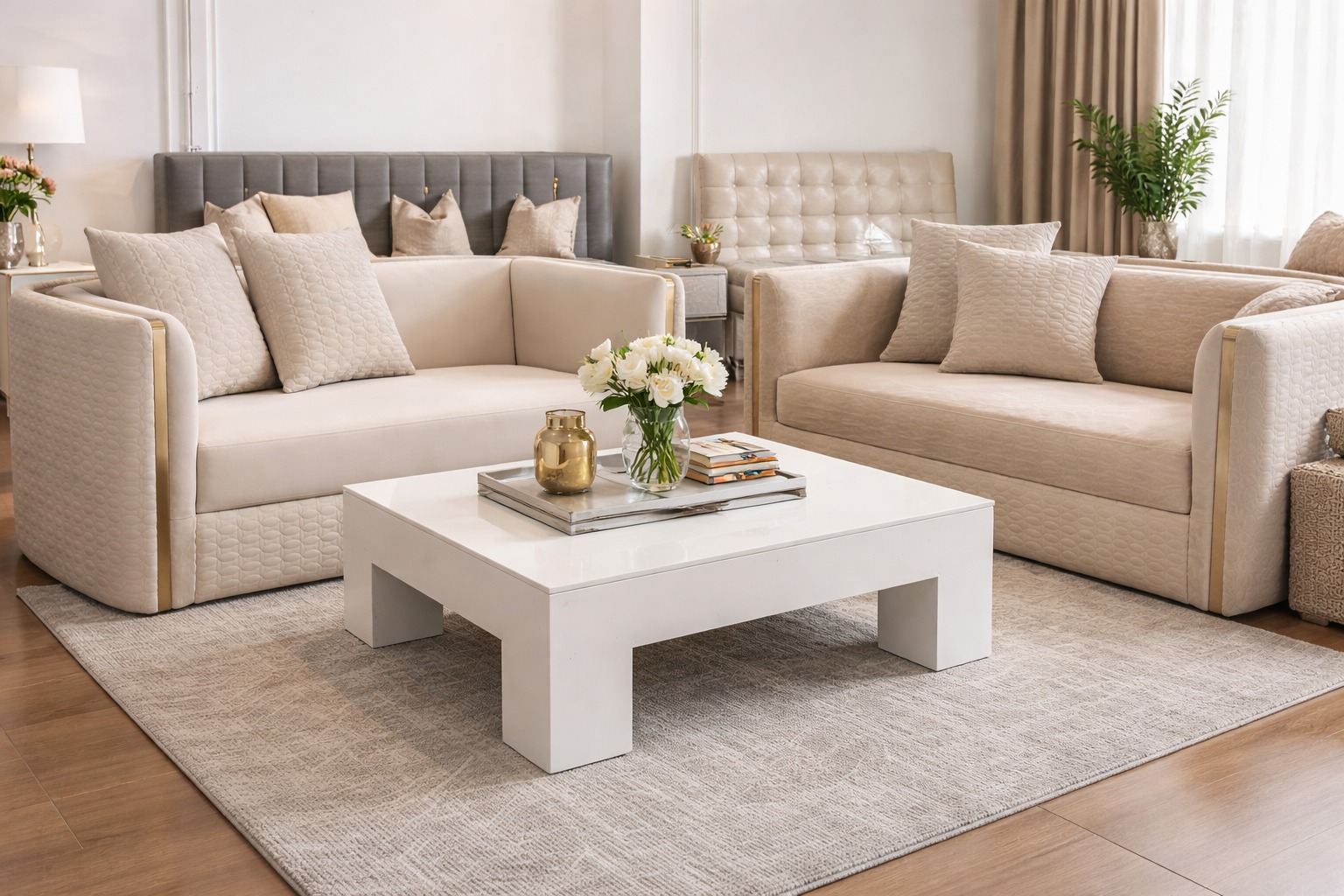 Luxury Quilted 7-Seater Sofa Set