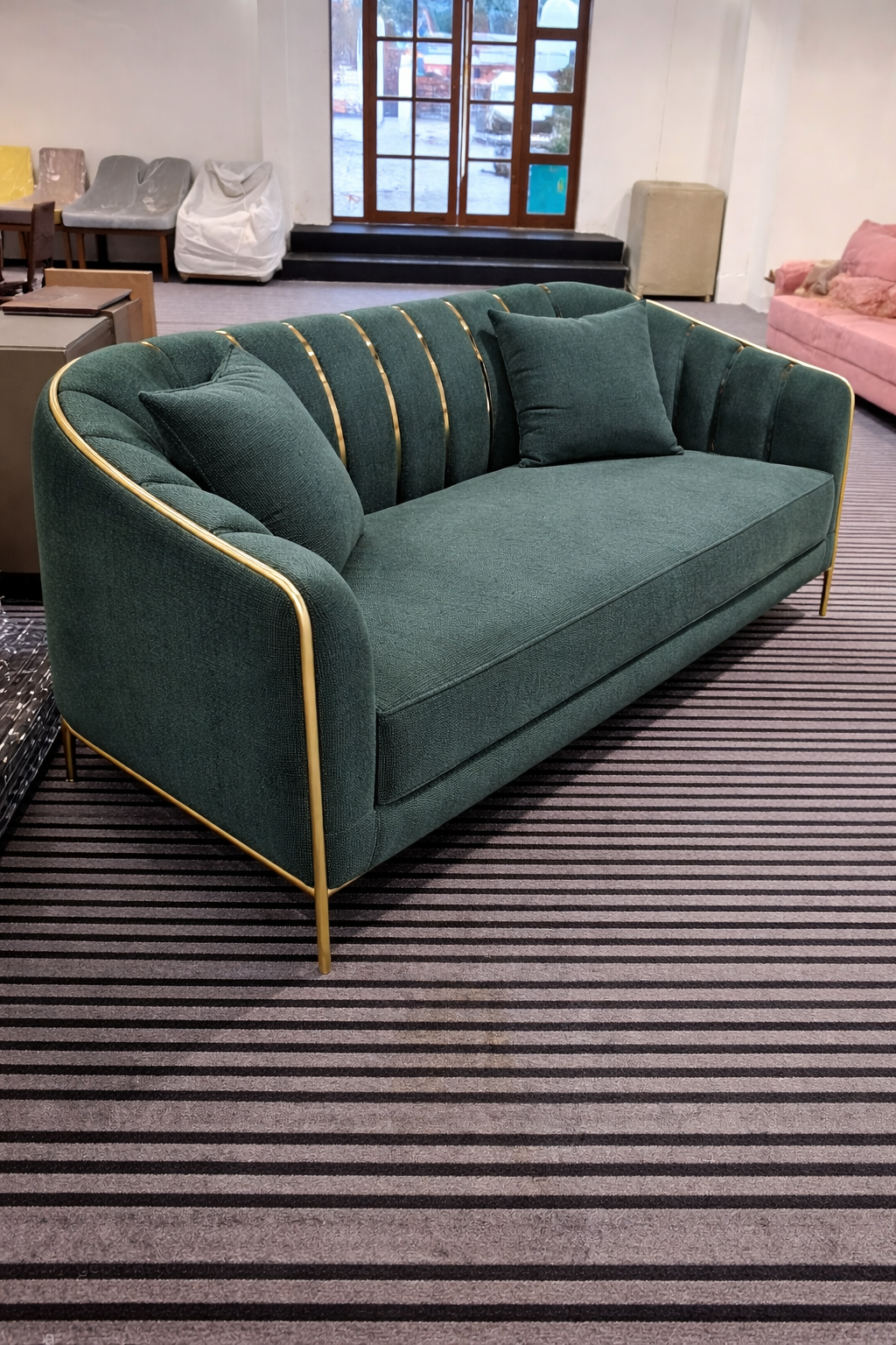 Emerald Luxe Curved 2-Seater Sofa thumbnail 2